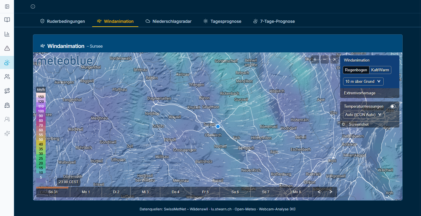 Windanimation & Niederschlagsradar